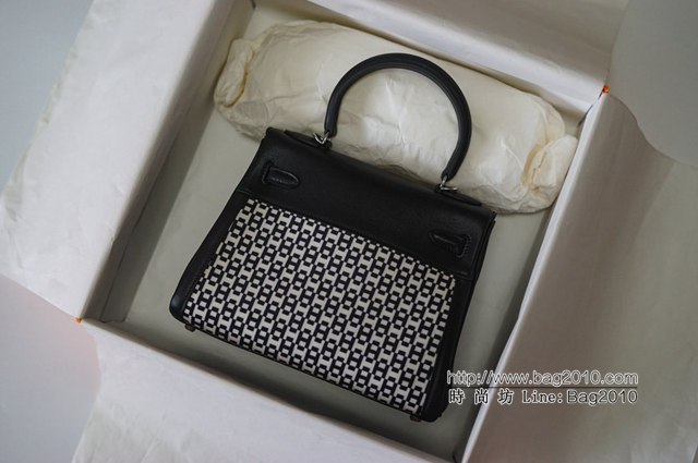Hermes女包 愛馬仕新款拼接凱莉 Hermes內縫Kelly手提包  tdh2232